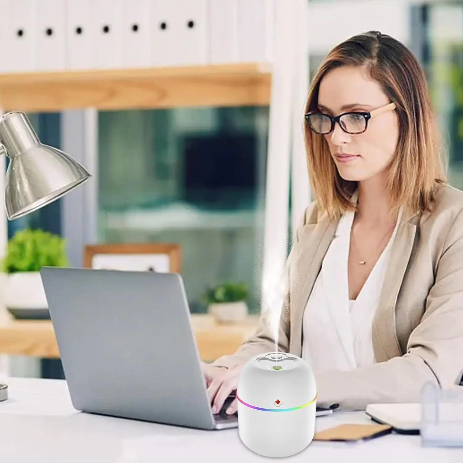 แบบพกพาขนาดเล็ก Humidifier USB Personal Desktop Humidifier สําหรับรถสํานักงานห้องนอนปิดอัตโนมัติ 2 โหมดหมอก Super Quiet