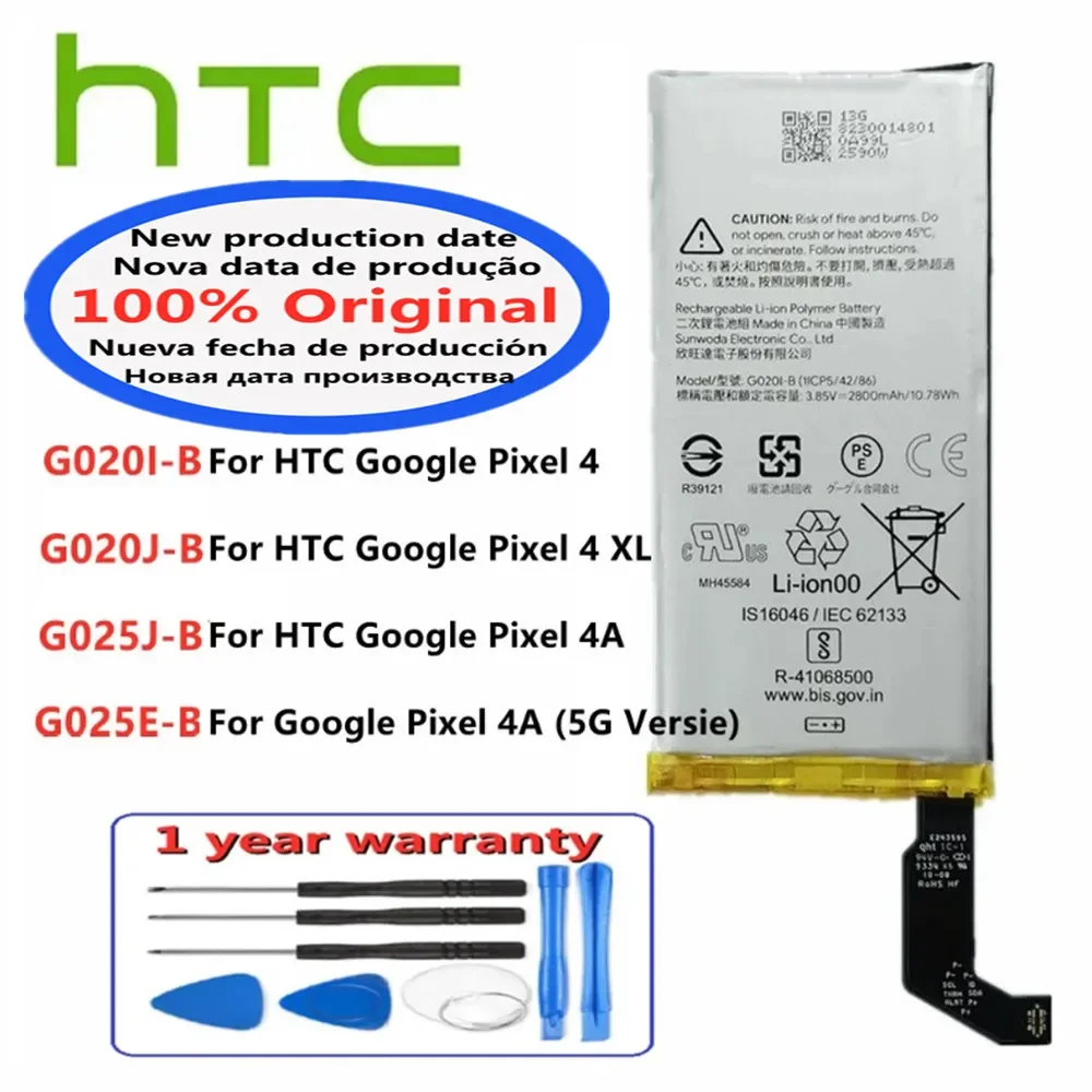 

G025J-B G025E-B Original Battery G020J-B G020I-B For Google Pixel 4XL 4 XL Pixel4 XL Pixel4A Pixel 4A 5G Versie Phone Battery