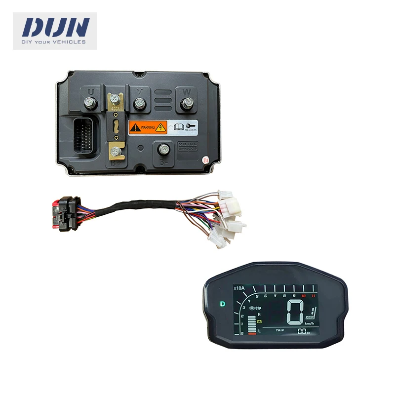 VOTOL EM300S Peak 700A 8KW-10KW Brushless DC Controller with DKD Speedometer Display For Wheel Hub Mid-Drive Motor