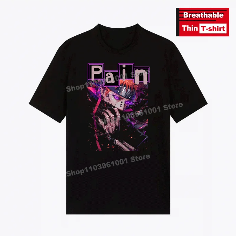 

Japanese Popular Anime Printed T-shirts y2k Harajuku Street Men Women Casual Short Sleeve Tees Black Breathable Thin T Shirt