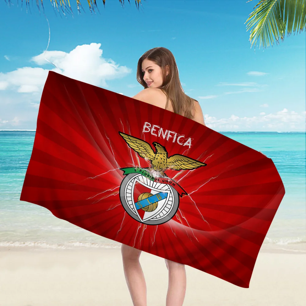 Football Club B-Benfica Bath Towel Microfiber Soft Water Absorbing Breathable For Girl Kids Decorative Cartoon Beach Towel