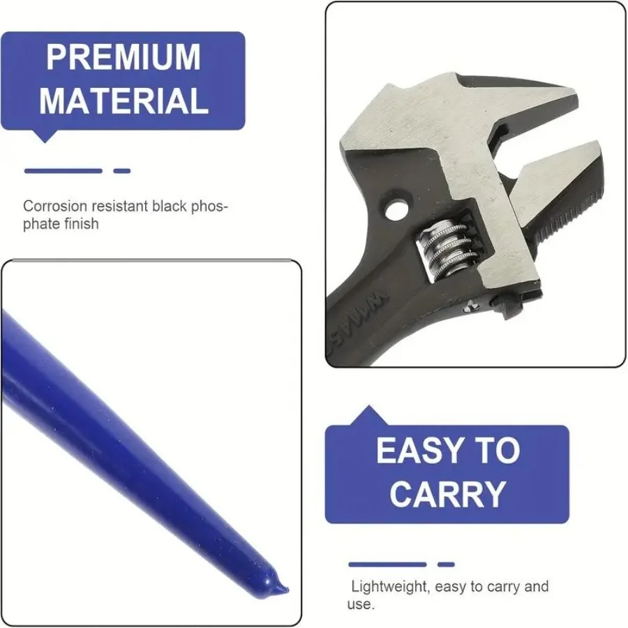 

4in1 MultiFunction Adjustable Spud Wrench CShaped Dual Titanium Alloy Universal Fit Hammer Crowbar Integration Professional Gr