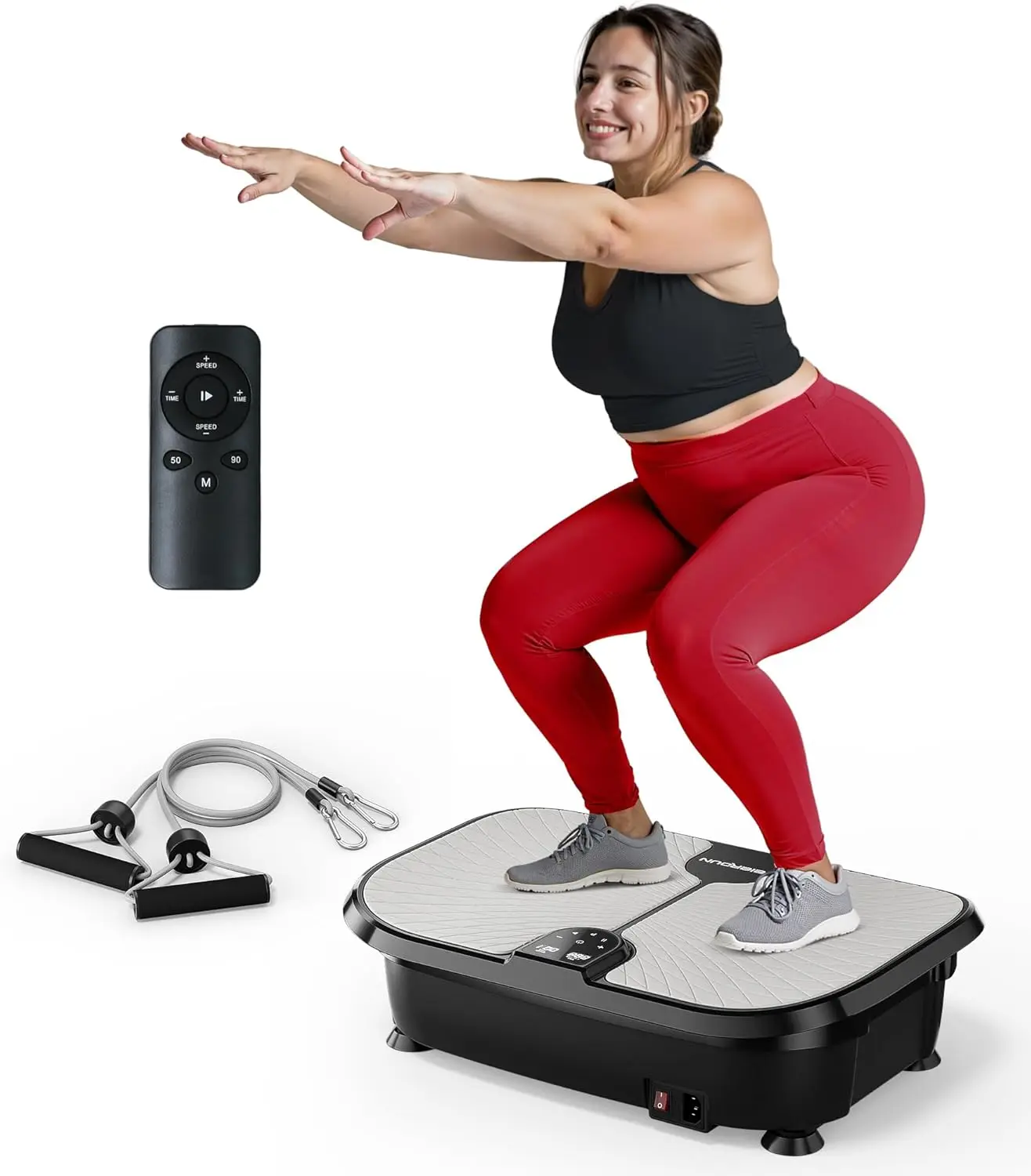 

Vibration Plate Exercise Machine, 330 LBS Capacity Vibration Plate for Lymphatic Drainage, Max Space for Whole-Body Workout & Re