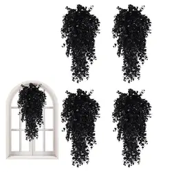 Halloween Black Vines 4Pcs Wall Vines 30 Inch Vine UV Resistant Plant for Indoor Outdoor Wedding Halloween Porch Garden Home