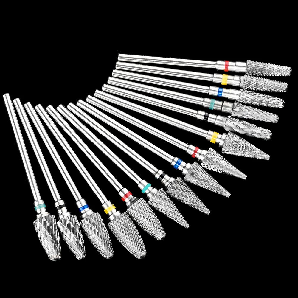 1 st Carbide Wolfraam Nail Boor Draaien Burr Frezen Nail Cutter Bits Manicure Nagelvijlen Buffer Nail Art Accessoire gereedschap TH8