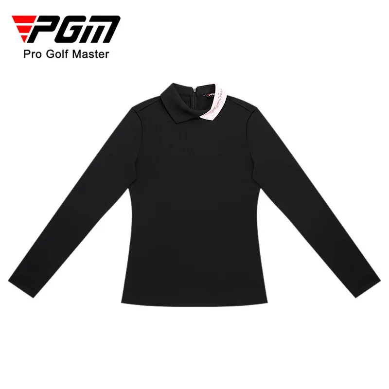 قميص بولو نسائي بأكمام طويلة من PGM للخريف والشتاء بياقة محظورة ملونة YF841 #4
