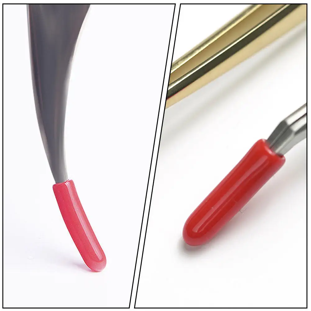 100pcs Red Silicone Tweezer Covers for Eyelash Extensions – Non-Slip Protective Sleeves Compatible with Most Tweezers