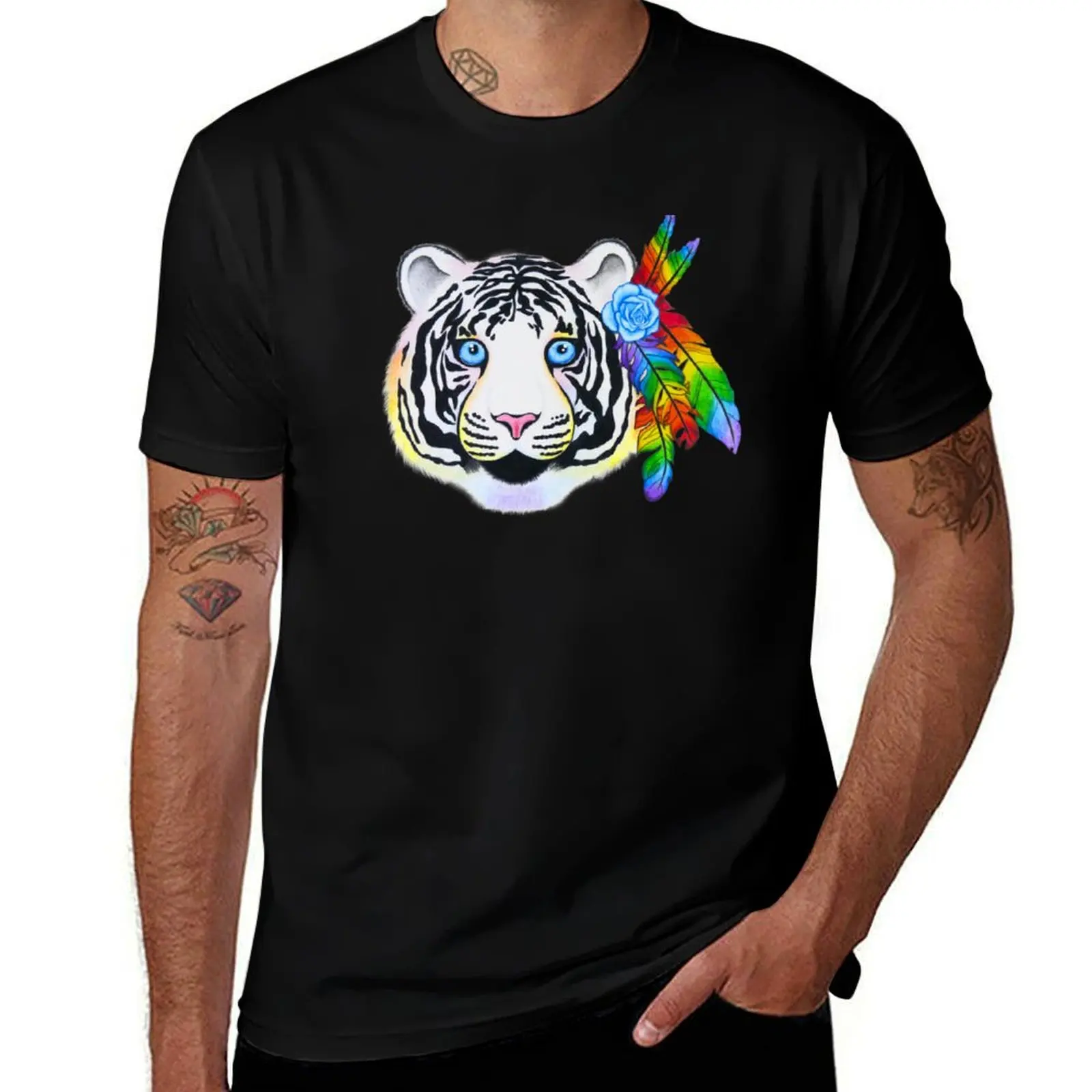 Rainbow Tiger T-Shirt Essential Solid Color T-Shirt
