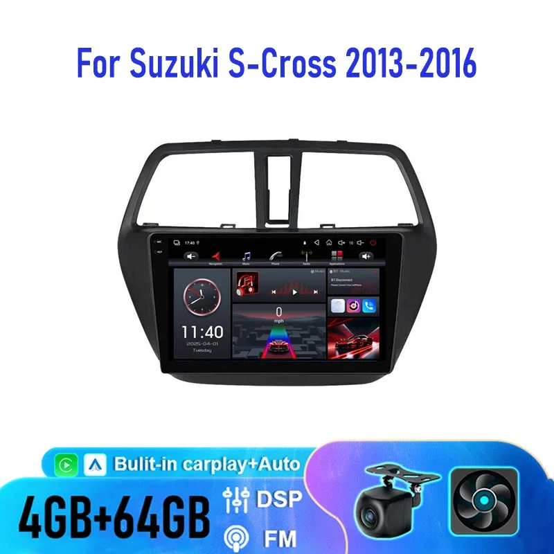 

Carplay Screen for Car, 9inch Carplay Car Radio For Suzuki s-Cross 2013-2016 with Mirror Link/Backup Camera/GPS Navigation