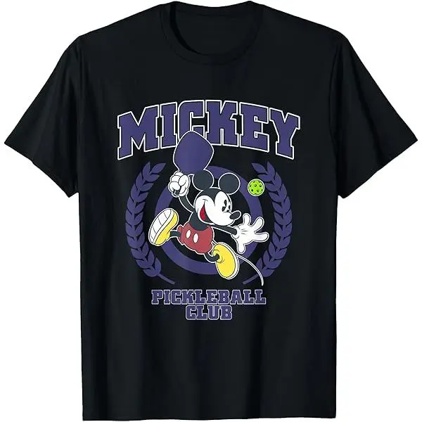 O novo lazer americano nova disney mickey animação solta confortável camiseta de algodão masculino e feminino com mangas curtas