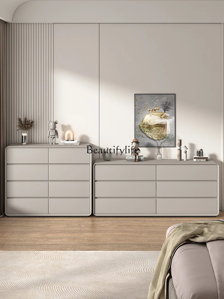 

Cream wind bucket cabinet simple modern solid wood eight bucket cabinet household