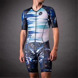 Men's Short Sleeve Triathlon Trisuit Ropa Conjunto Ciclismo Hombre Bike Sportswear Tights Kit Mtb Jumpsuit Bicycle Clothing