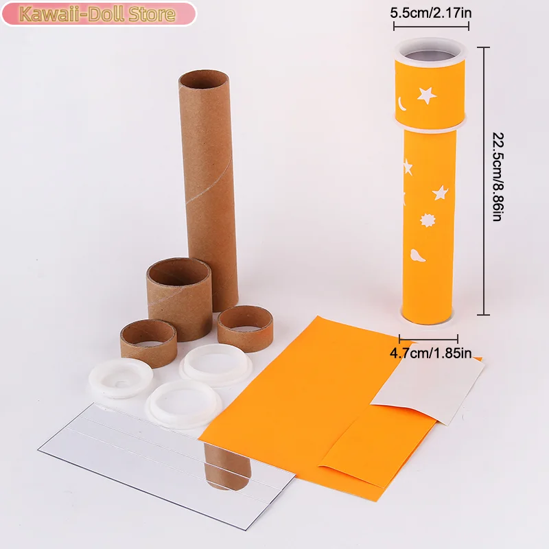 DIY Rotating Kaleidoscope Material Kit Simple Colorful Kaleidoscope Toys Scientific Experiment Teaching Tools Handmade Toys