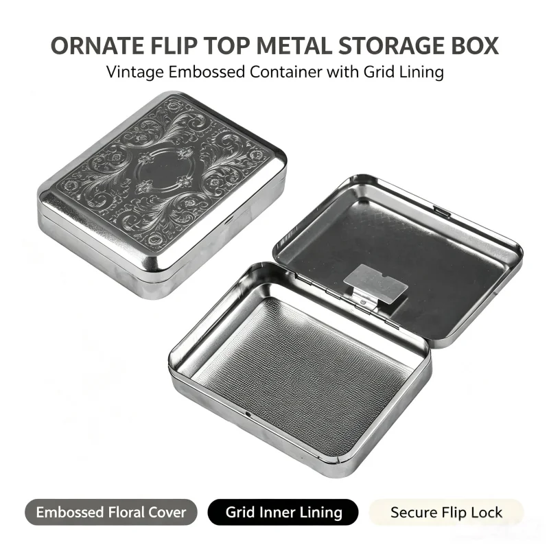 4-in-1 Multi-Purpose Metal Tobacco Box with Built-in Horizontal Clamp Coarse Medium Fine Tobacco Portable Smoking Accessories