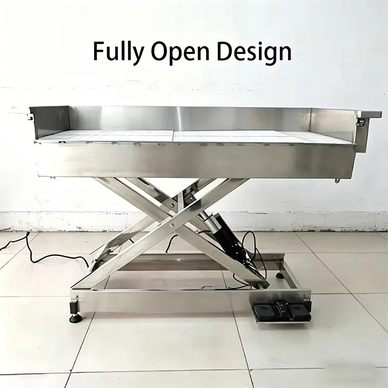 Premium HS-08 Electric Lift Pet Bathtub 130*74*65-105cm Stainless Steel Grooming Tub for Dog Cat Bathing