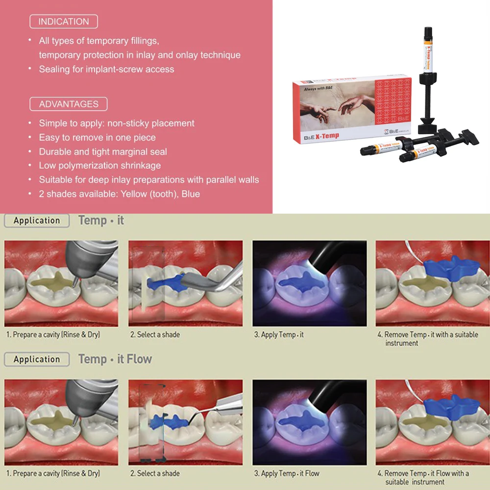 Dental Temporary Filling Material Resin Composite Light Curing Implant Sealing Temp it Quicks Dentistry