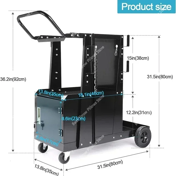 Electric welding trolley two-protection welding car gas shielded welding special mobile hand-pulled car auto repair tool