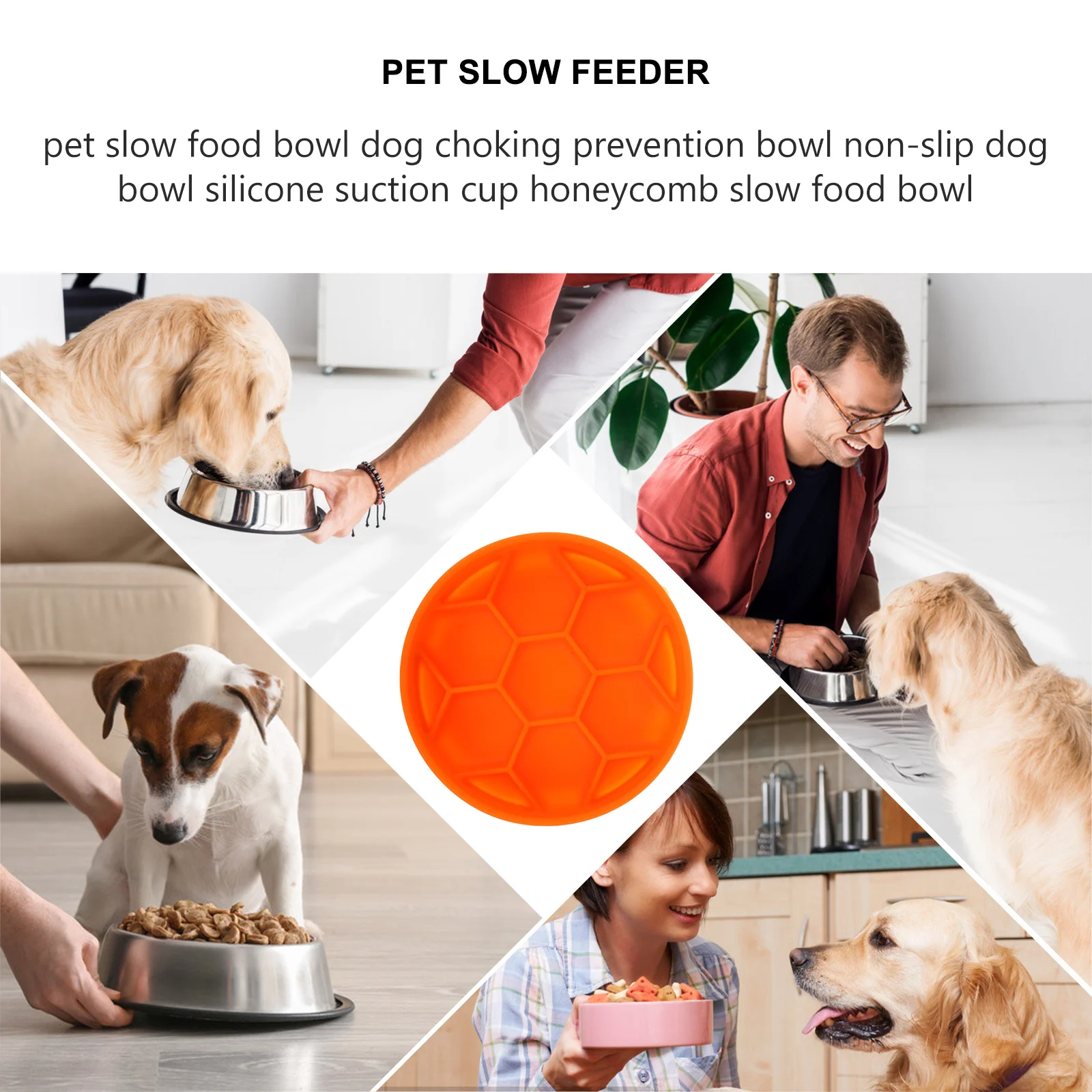 

Anti-Choke Dog Slow Feeder Silicone Bowl Slows Gulping Bite Resistant Non-Slip Suction Pet Food Bowl Lightweight Travel Feeder