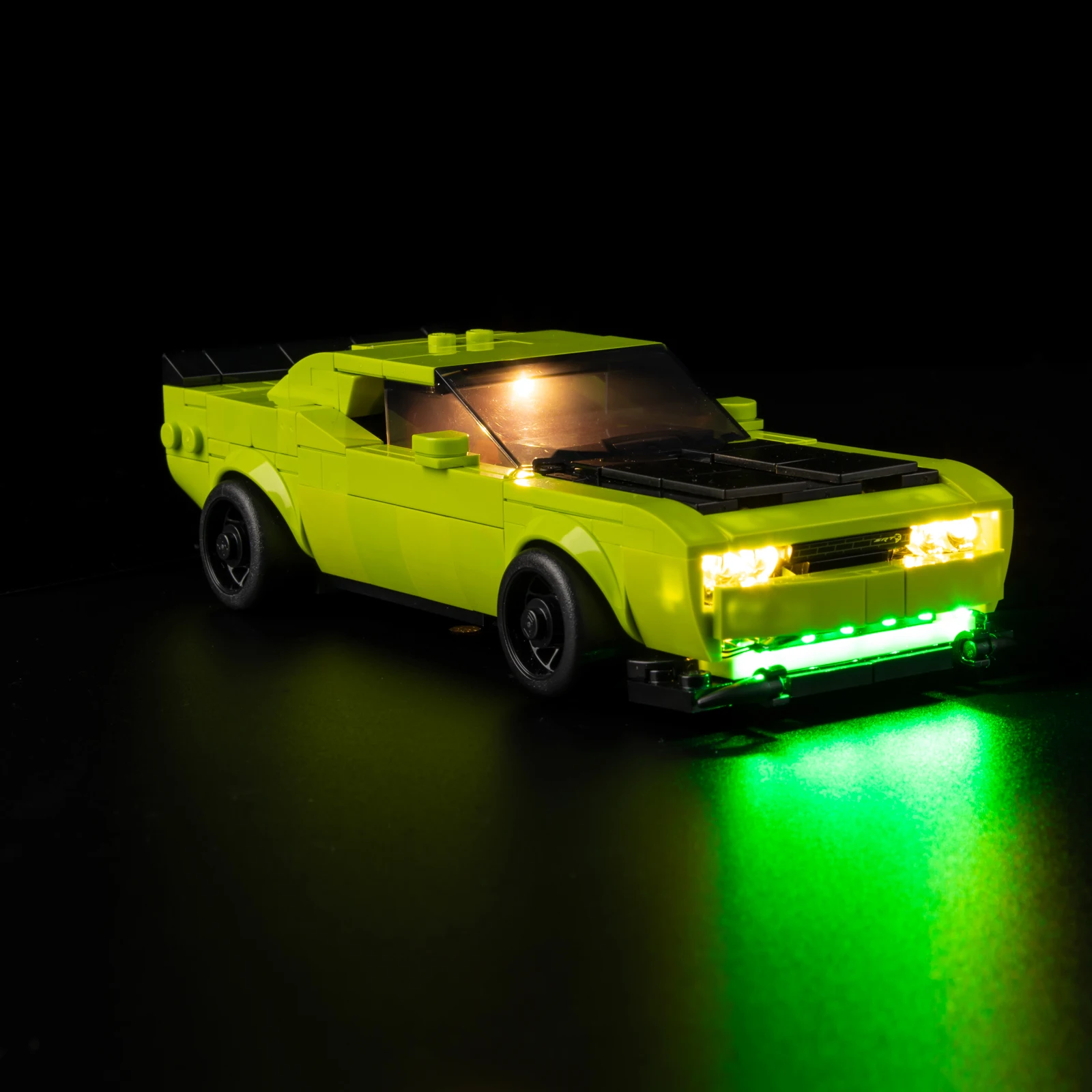 ชุดไฟ LED เหมาะสำหรับรถสปอร์ตเลโก้ ดอดจ์ ชาเลนเจอร์ เอสอาร์ที เฮลแคท # 77237 โคมไฟตัวต่อ (ไม่รวมตัวต่อแบบจำลอง)