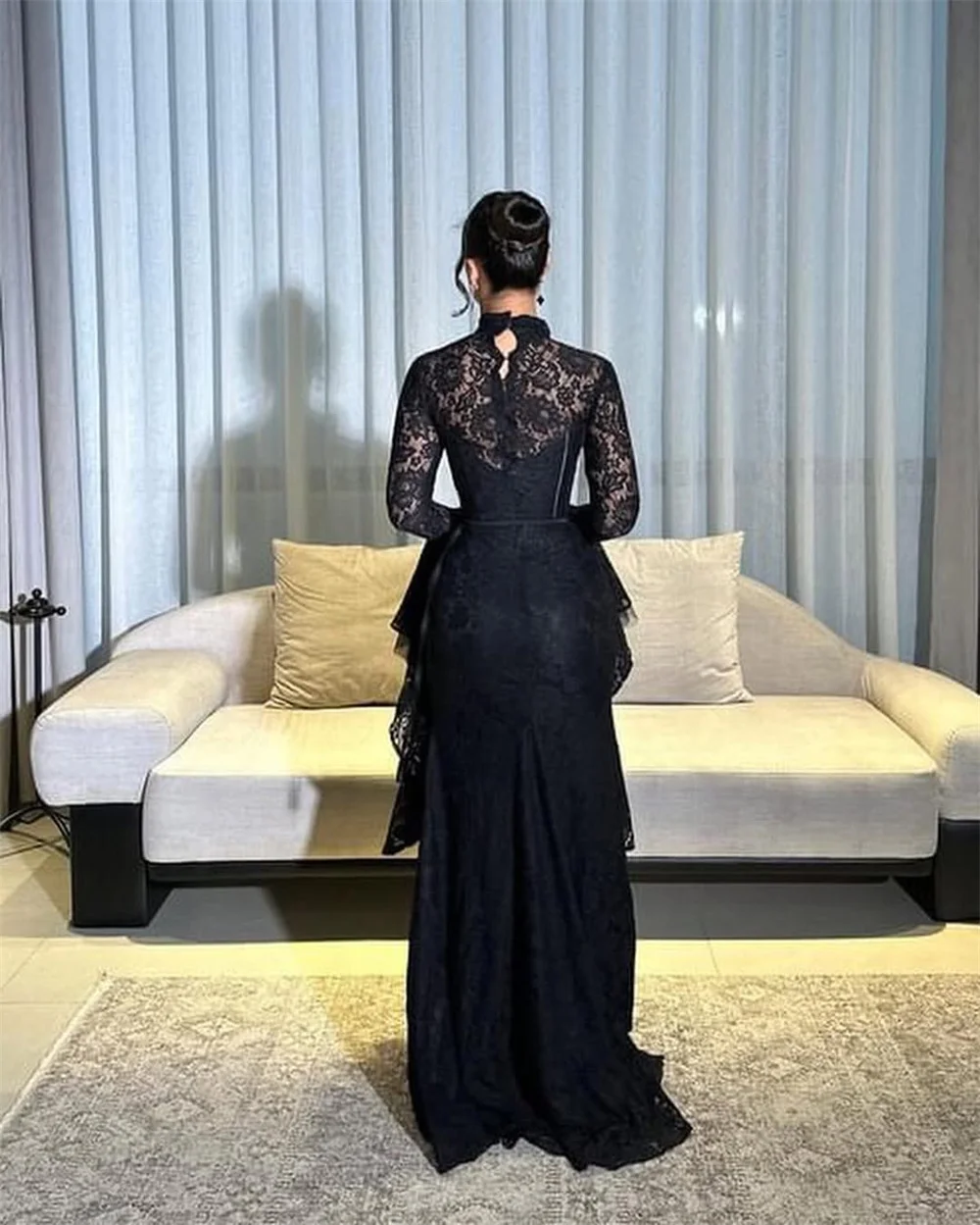 Sukienka balowa Contessa Dubai z rozszerzanymi mankietami, koronkowa, ołówkowa, mały dekolt w serek, gorset, suknie wieczorowe, długość do podłogi, 2025, suknie wieczorowe