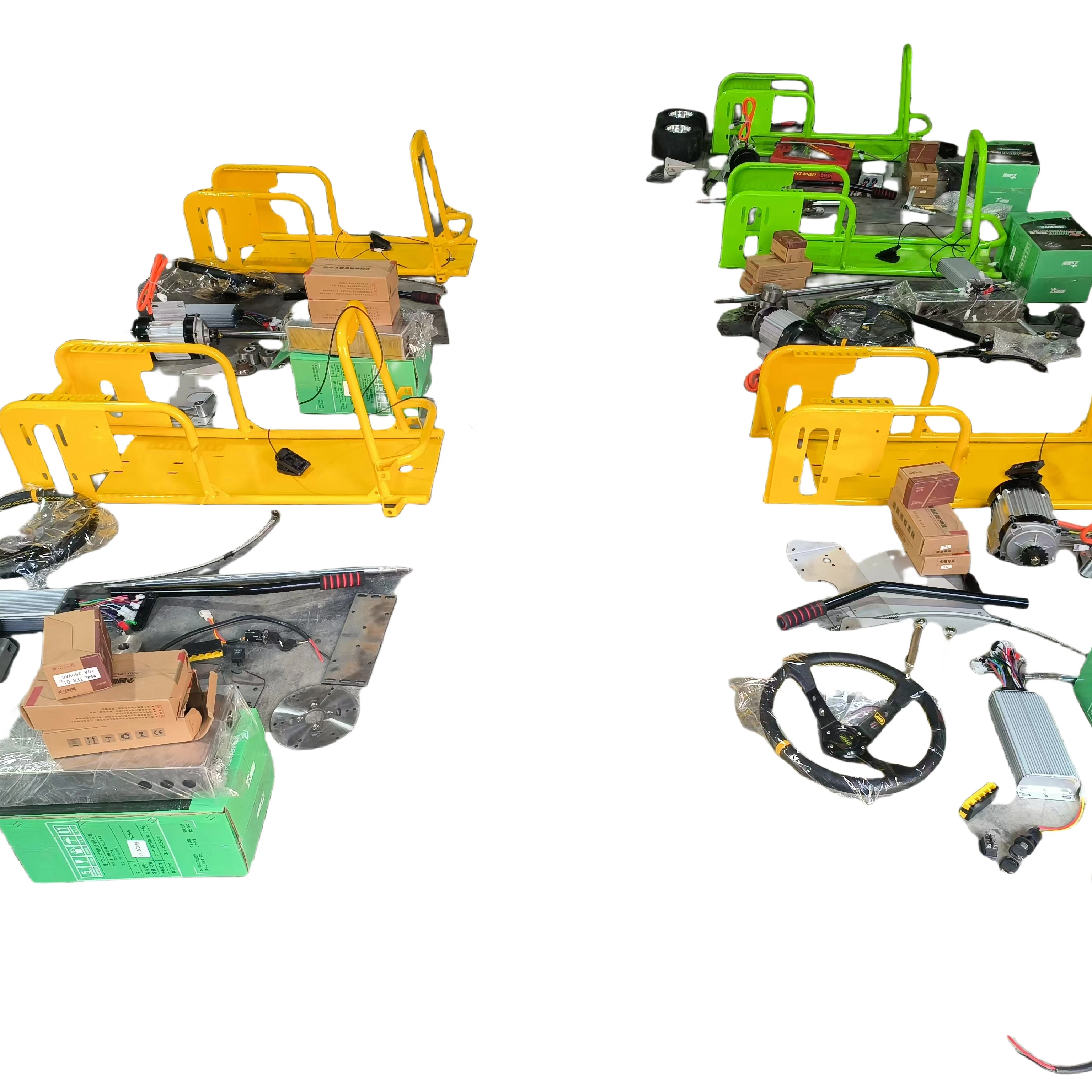 Go-Kart Eléctrico Personalizado con Dirección Delantera, ATV para Adultos, Karting de Carreras, Motor Eléctrico para Piezas y Accesorios de Karting