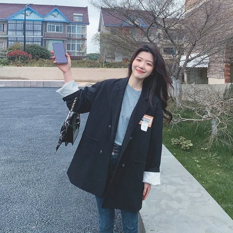 

Женский пиджак Fried Street Blazer, женский весенне-осенний костюм 2024, новая корейская версия, свободный маленький костюм интернет-знаменитостей, топ