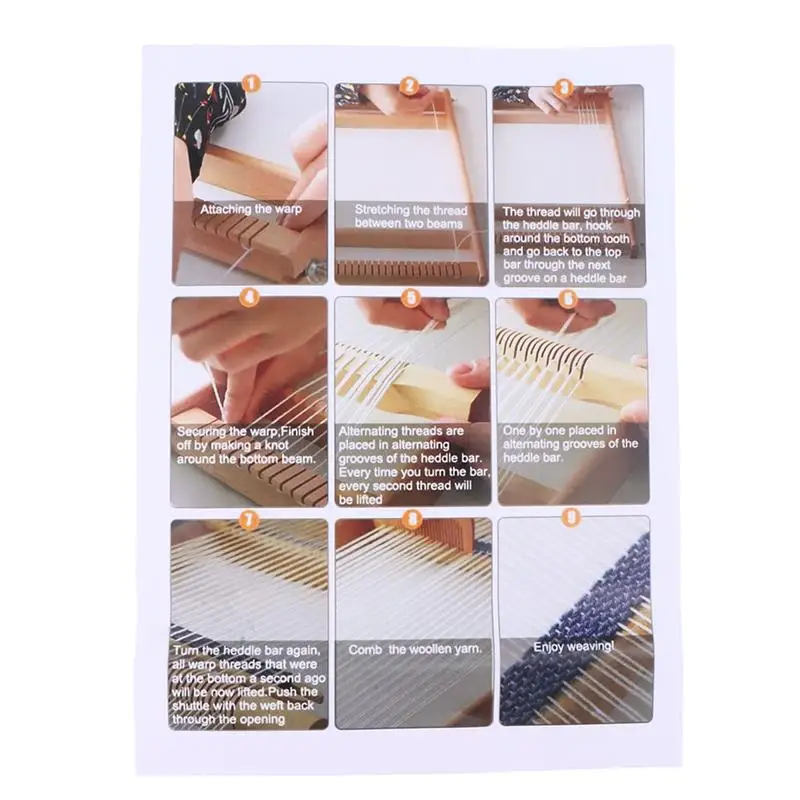 調整可能なヘドルバー付き木製織機-子供用-初心者向け-diyタペストリーフレーム-ホームアートプロジェクト