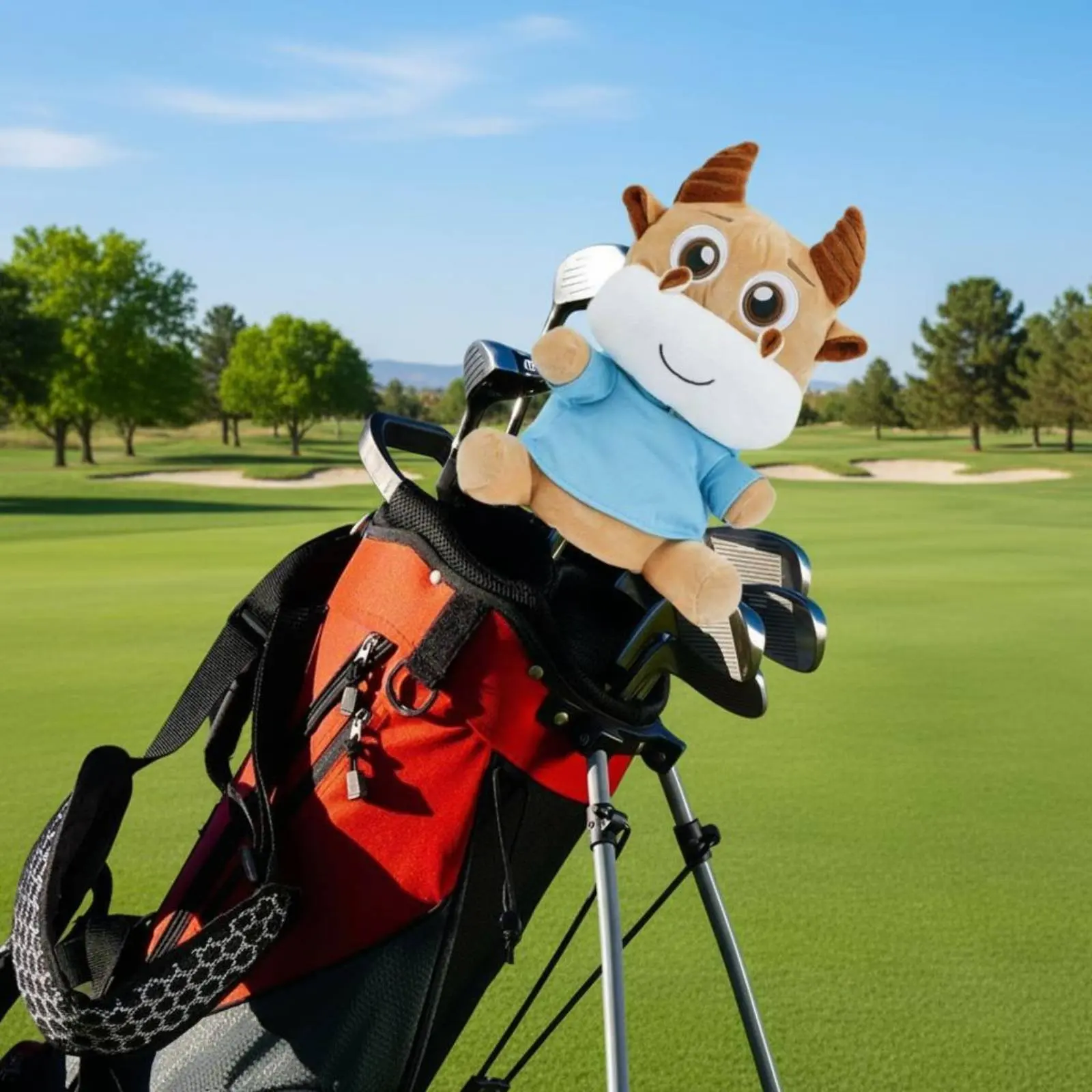 Soft Cow Headcover Cartoon Design Cow Driver Headcover Golf Driver Cover Long-Lasting Stitching Sports Accessory Simple to Put