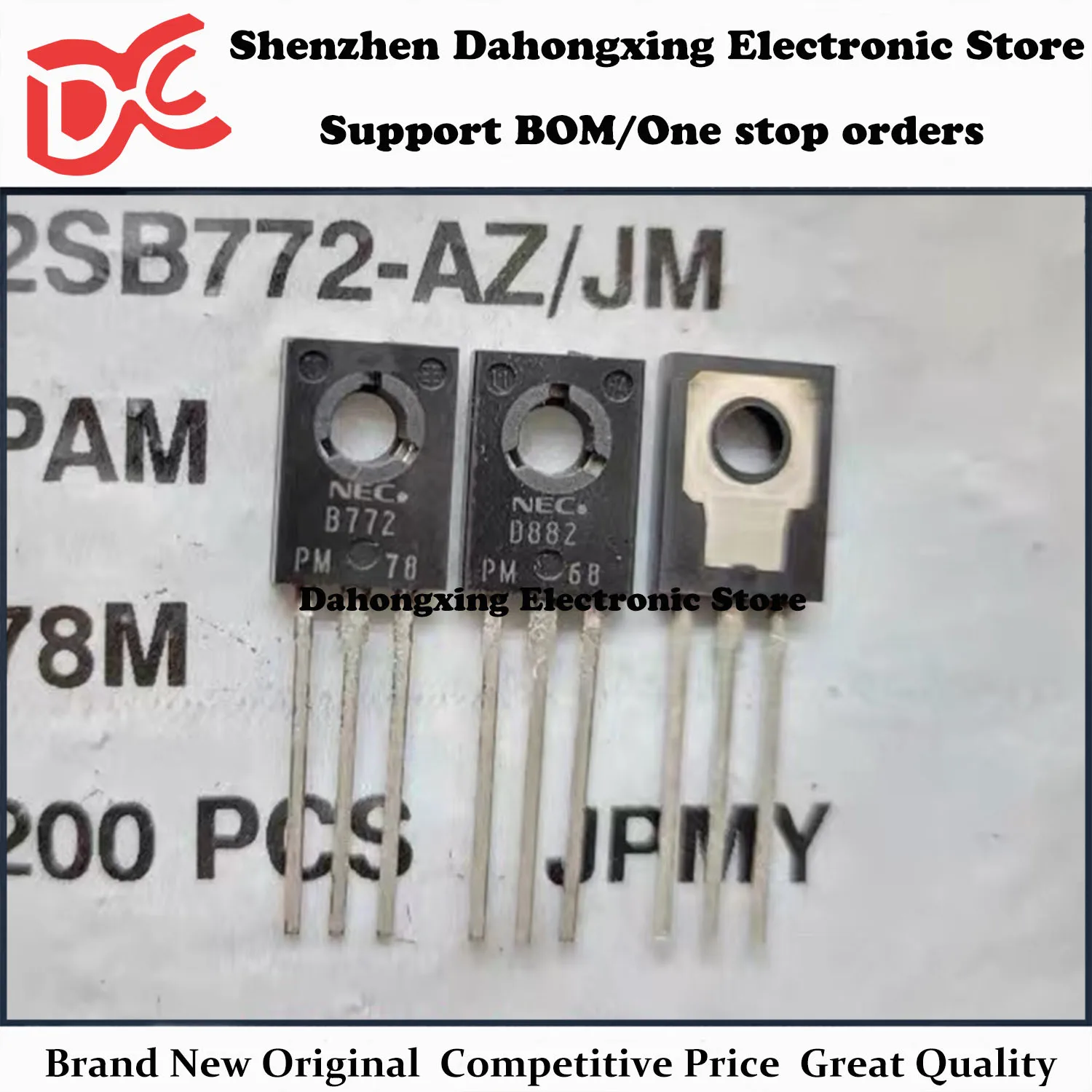 New Original 10Pairs 2SB772 B772 + 2SD882 D882 TO-126 Audio Amplifier Transistor Electronic Components Great Quality