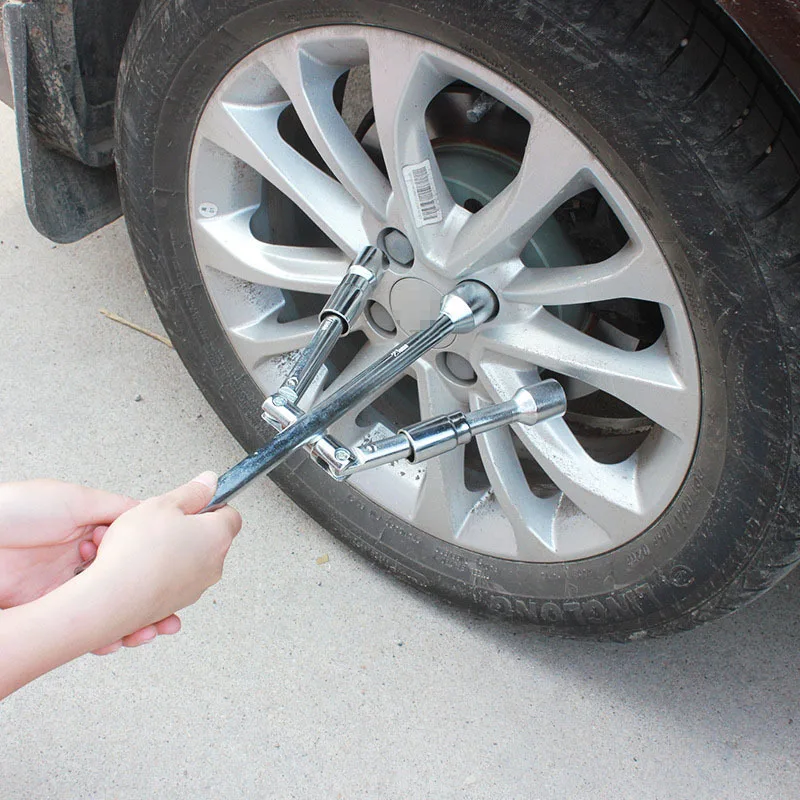 Car Tool Set Tire Wrench Cross Wrench Folding Labor-saving Disassembly Lengthened Multi-function Emergency Tire Change