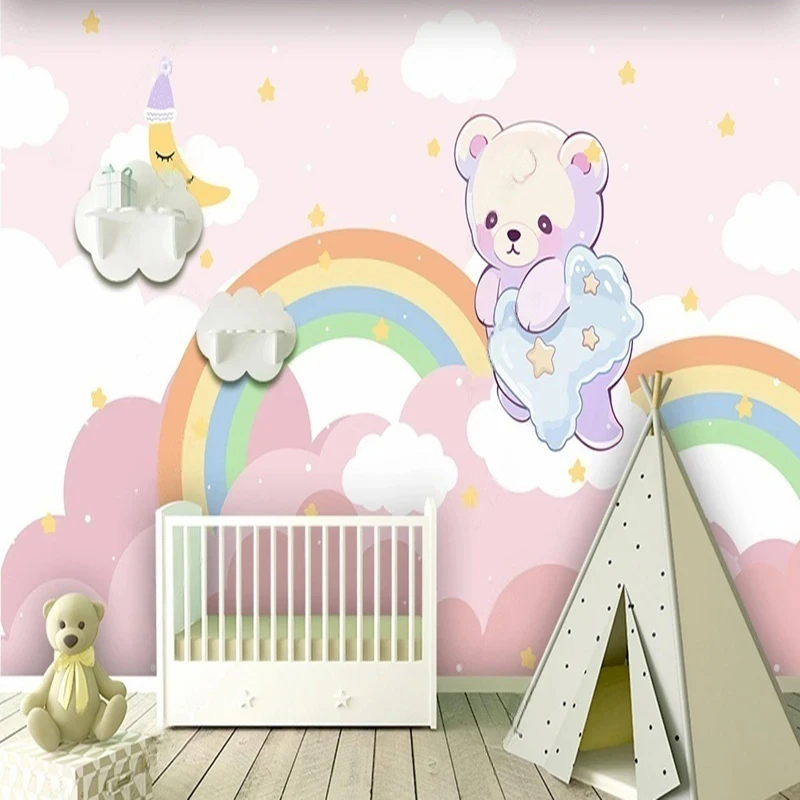 

Custom Cartoon Moon Animal Wallpaper Mural - Kids Room Background Wall Decoration - Living Room Study Decor Wall Painting