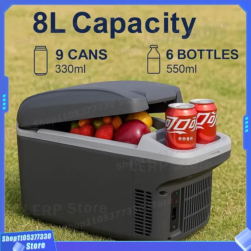 New 8L Car Fridge Electric Cooler with Heating/Cooling Vehicle Fridge 12v Portable for Car Portable Car Freezer