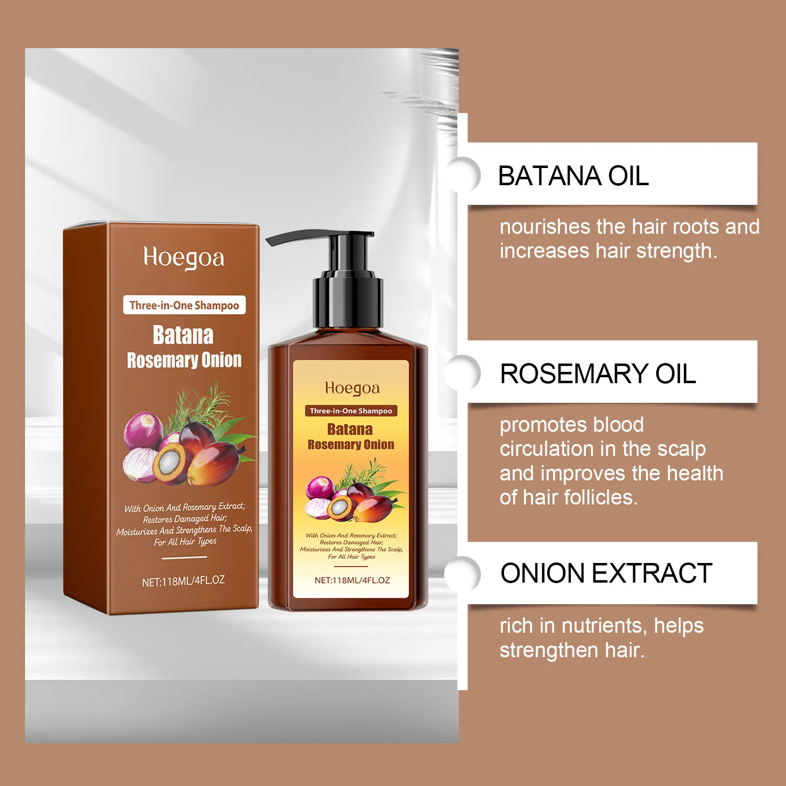 شامبو العناية بالشعر بزيت باتانا، مغذي يقوي الجذور، إصلاح مكافحة تجفيف الشعر، مرطب التنظيف العميق، شامبو تنعيم #3