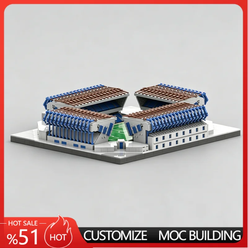 

3564PCS The Football Stadium Miniature Architecture Custom Building Blocks MOC Model Toy Collection Birthday Gift For Hobbyist