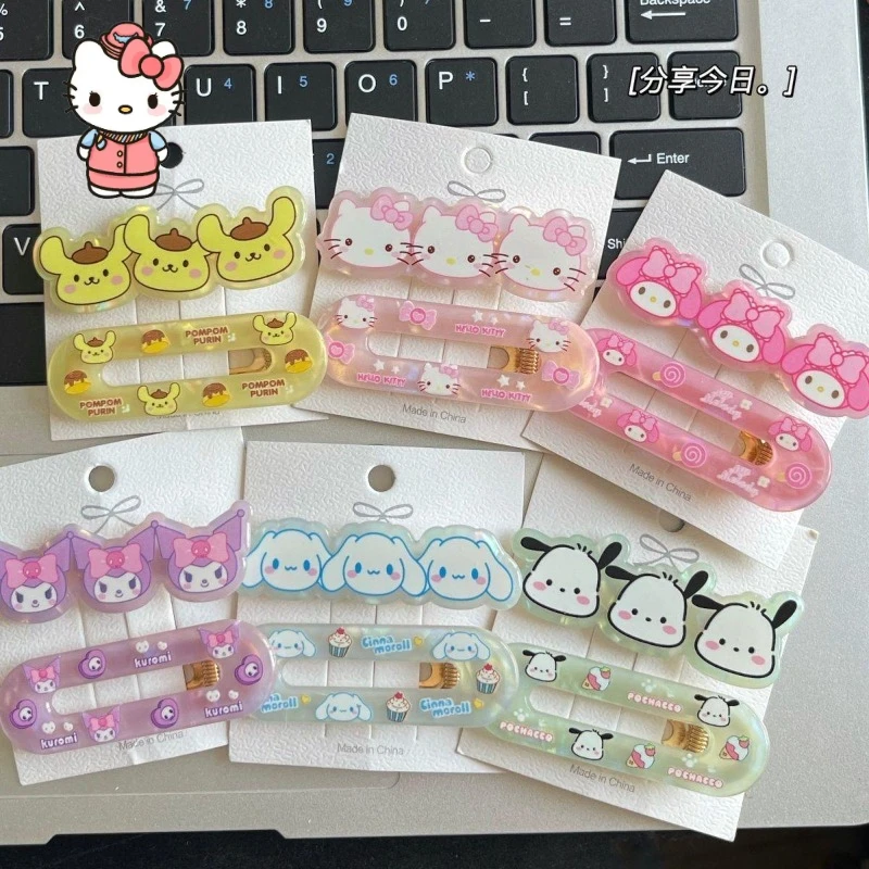

Sanrio Hello Kitty Hair Clip Cute Side Bangs Barrette Makeup Washing Face Accessories Girls Styling Hairpins Cartoon Hair Clamps