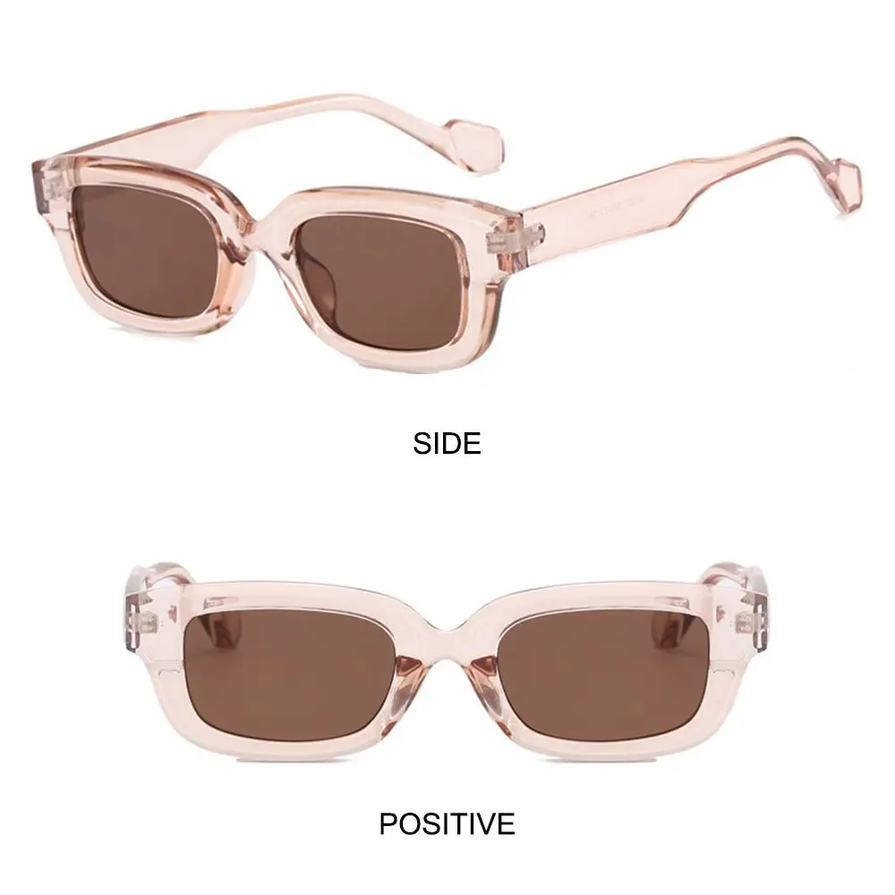 Ins Trending Small Rectangle Sunglasses UV400 Protection Beach Travel Streetwear Square Sun Glasses Candy Colors Shades