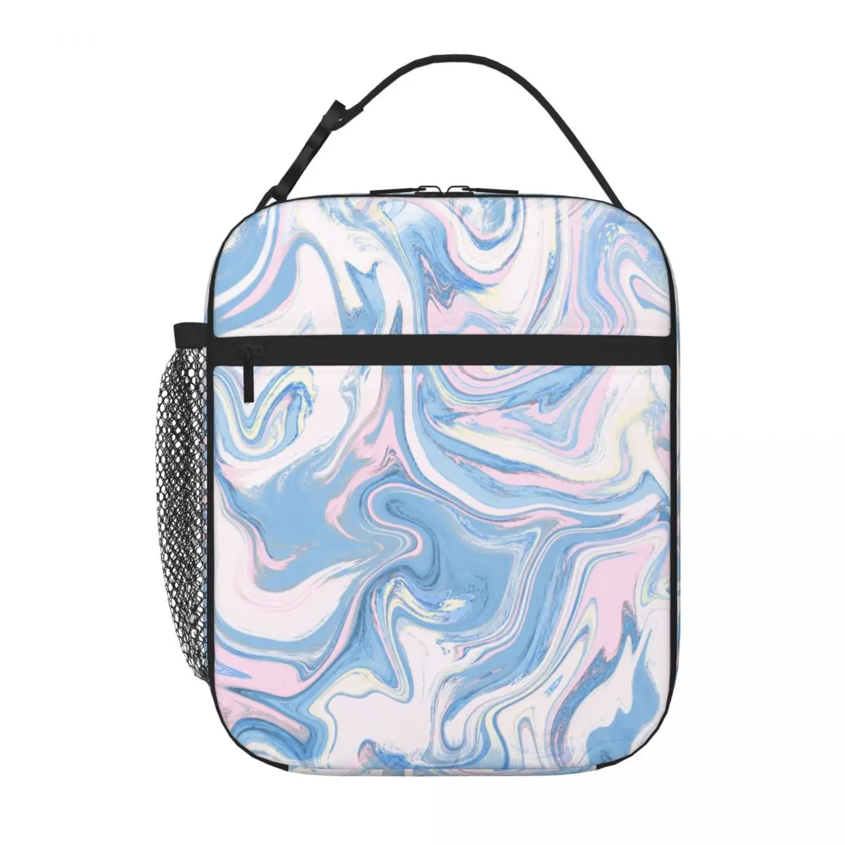 Bestselling Powder Blue Liquid Texture Everyday Use Kids Lunch Bag Kid Outdoor Class Lightweight Lunch Bag