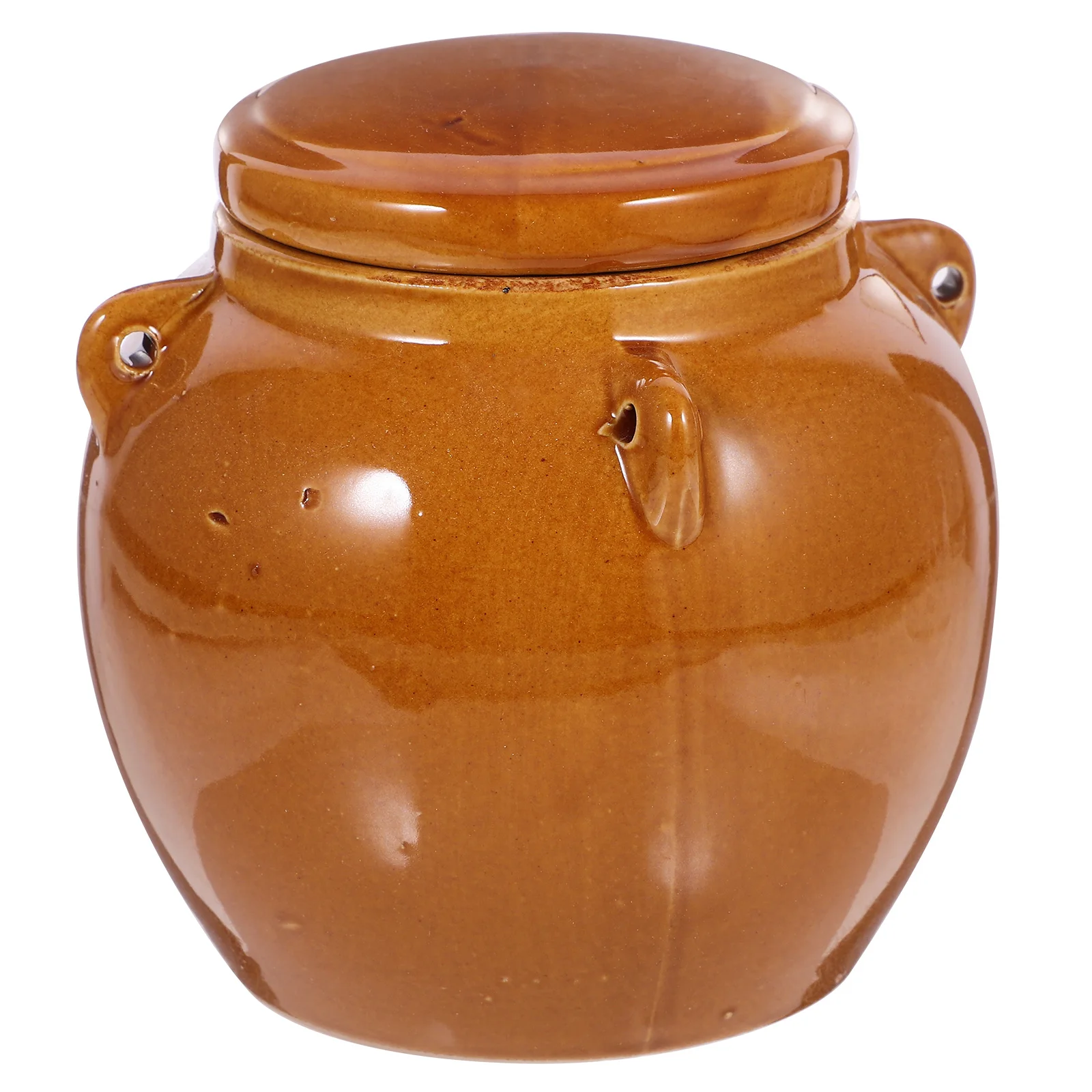 

Ceramic Pickle Jar Sealed Ceramic Bottle Retro Honey Jar Multigrain Storage Kitchen Gadget Easy Clean Pickle Container