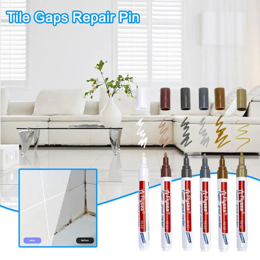 Tile Gaps Repair Pin Waterproof Tile Marker Pen Cleaning Wall Repair Stain Tile Filler Floor Pen Liquid Wood Floor Joint H7x5