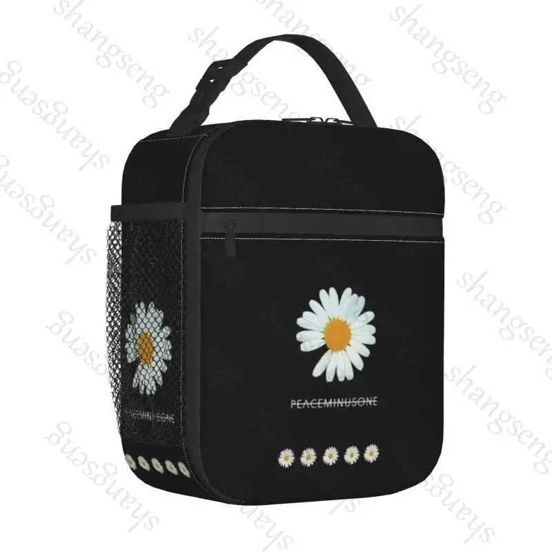 Daisy flowers Chamomile Lunch Bag insulated bag,student thickened waterproof Bento Bag Outdoor Travel Ice Pack, Picnic Bag