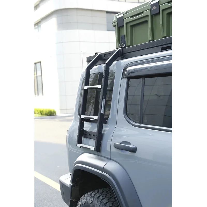 

Factory Directly Black Powder Coating Aluminum Roof Rack Lage Cargo Cer with Ladder TK300 TK400