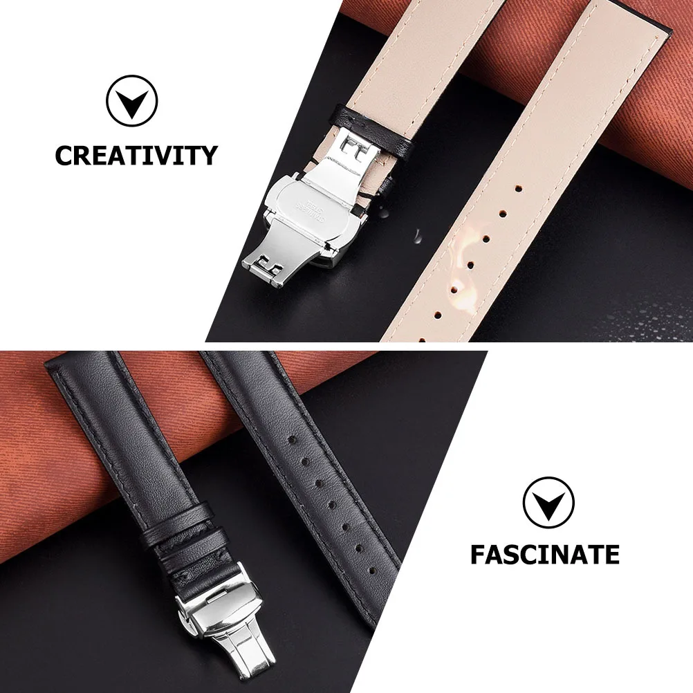 

Plain Watch Bands Replacement Straps Adjustable Ventilated For Men Black Comfortable Wristband Bracelet Belt