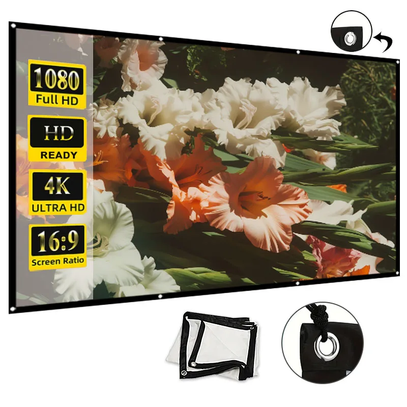 

Горячий проекционный экран, 84-дюймовый [с веревкой]. Веревка можно фиксировать к отверстию на краю экрана.