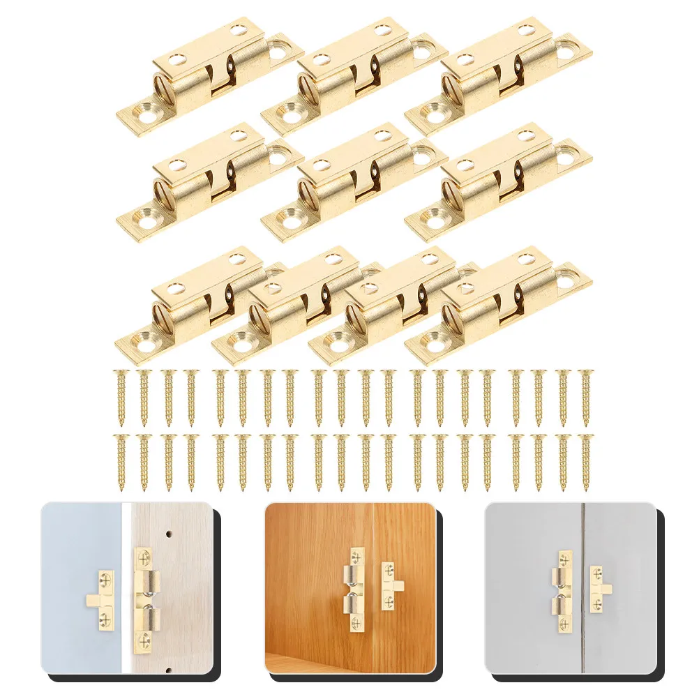 

10Pcs Door Ball Catch Brass Material 60Mm Heavy Duty Rust Roller Catch for Furniture Office Shop Rv Interior Doors
