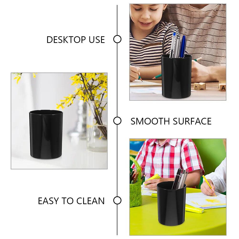 

Round Pen Holder Desk Organizer Large Capacity Pencil Cup Simple Stylish Design Stable Base Easy Clean Multi-Function Office