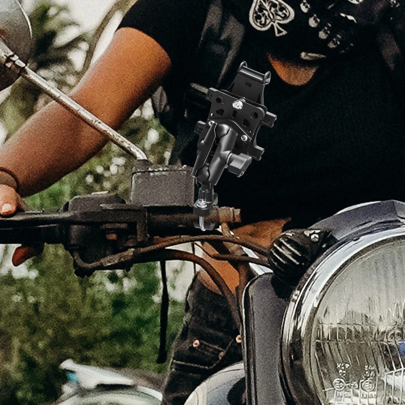 

Motorcycle Phone Holder Black Nylon Shock Absorber Bike Phone Bracket Stable Ride Motorcycle Accessory Car Interior Item