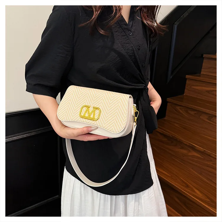 2025 nova bolsa de ombro com trava retrô para mulheres – bolsa crossbody portátil de grande capacidade, bolsa quadrada pequena elegante, moderna e elegante