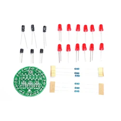 DIY Electronic Kit LED Round Water Lamp making Kit Triode Sports Light Parts Fun Welding Skill Training Soldering Practice