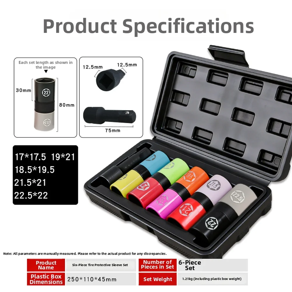 

Tire Hub Sleeve Set For Deep Socket Set For Impact Socket Set And Lug Nut Socket Set With Reversible Design And Secure Grip