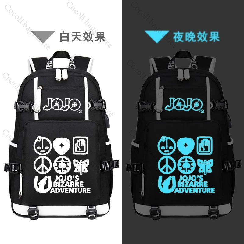 Anime JoJo's Bizarre Adventure Druckrucksack Schultasche Studententasche Lässiger Schulrucksack für Teenager Jungen Mädchen